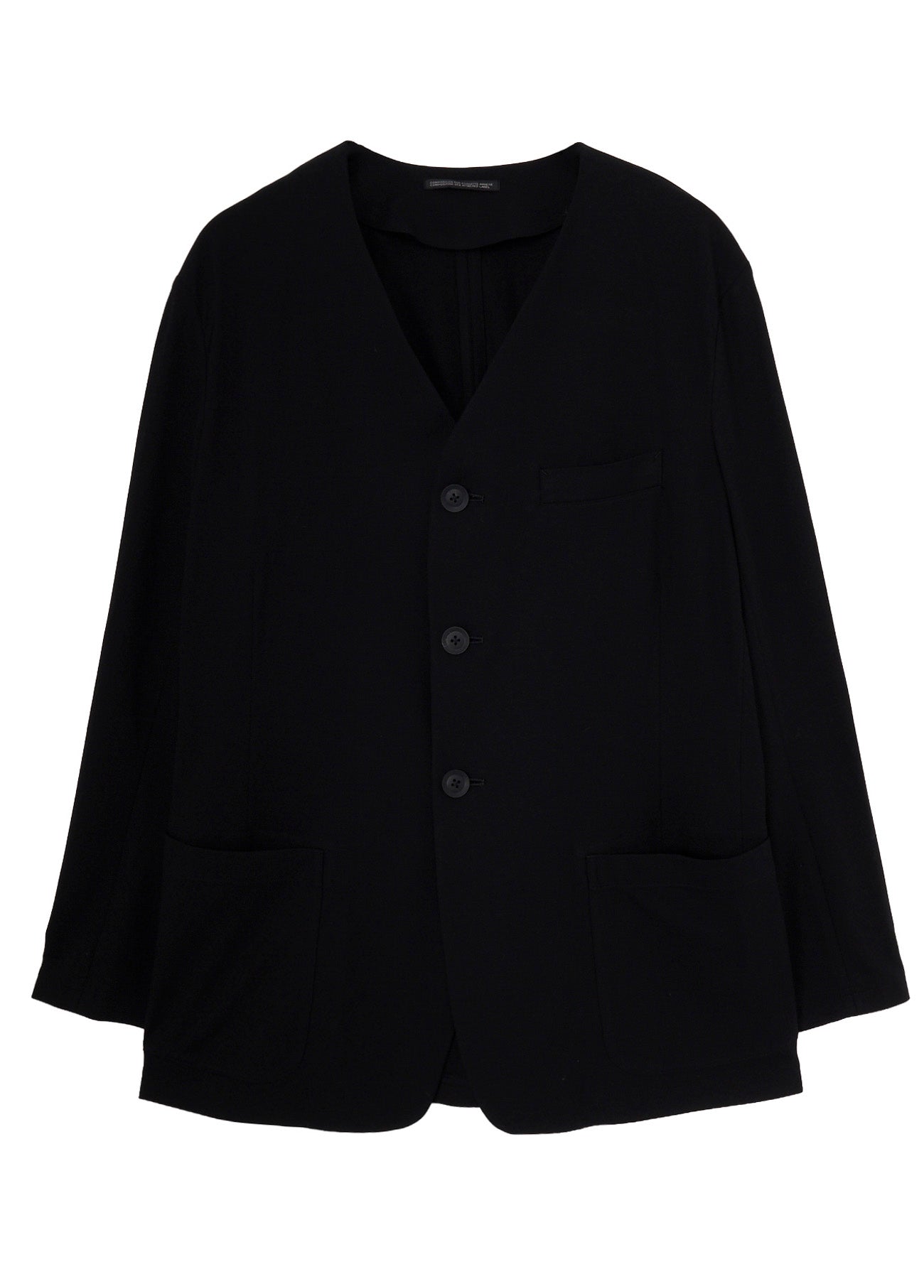 HIGH-TWISTED JERSEY COLLARLESS JACKET