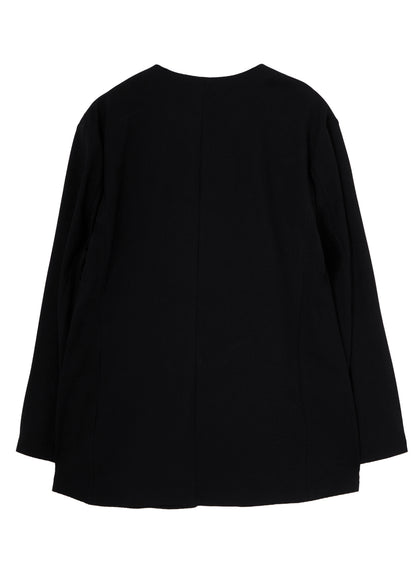 HIGH-TWISTED JERSEY COLLARLESS JACKET