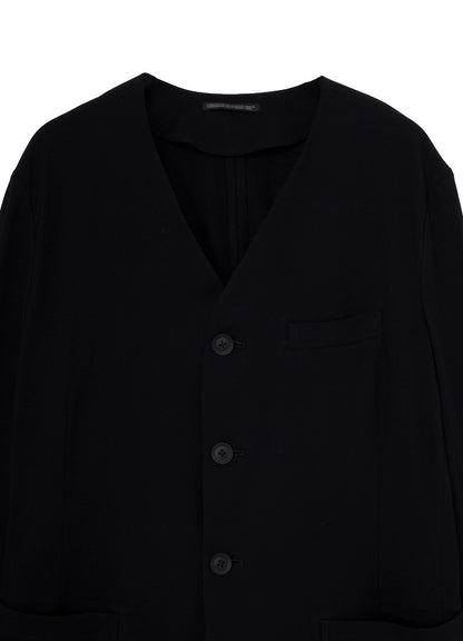 HIGH-TWISTED JERSEY COLLARLESS JACKET