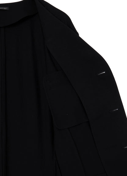 HIGH-TWISTED JERSEY COLLARLESS JACKET