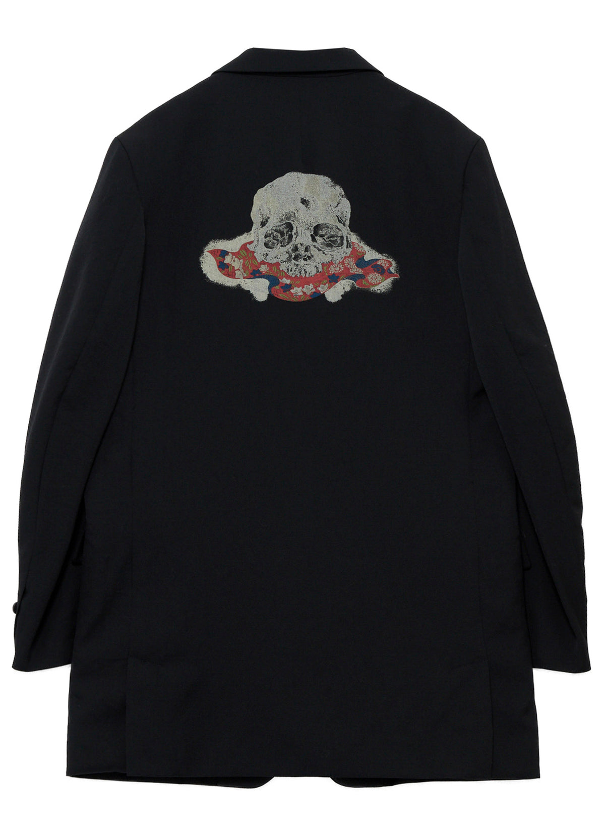 WOOL GABARDINE SKULL-PRINTED DISCHARGE JACKET