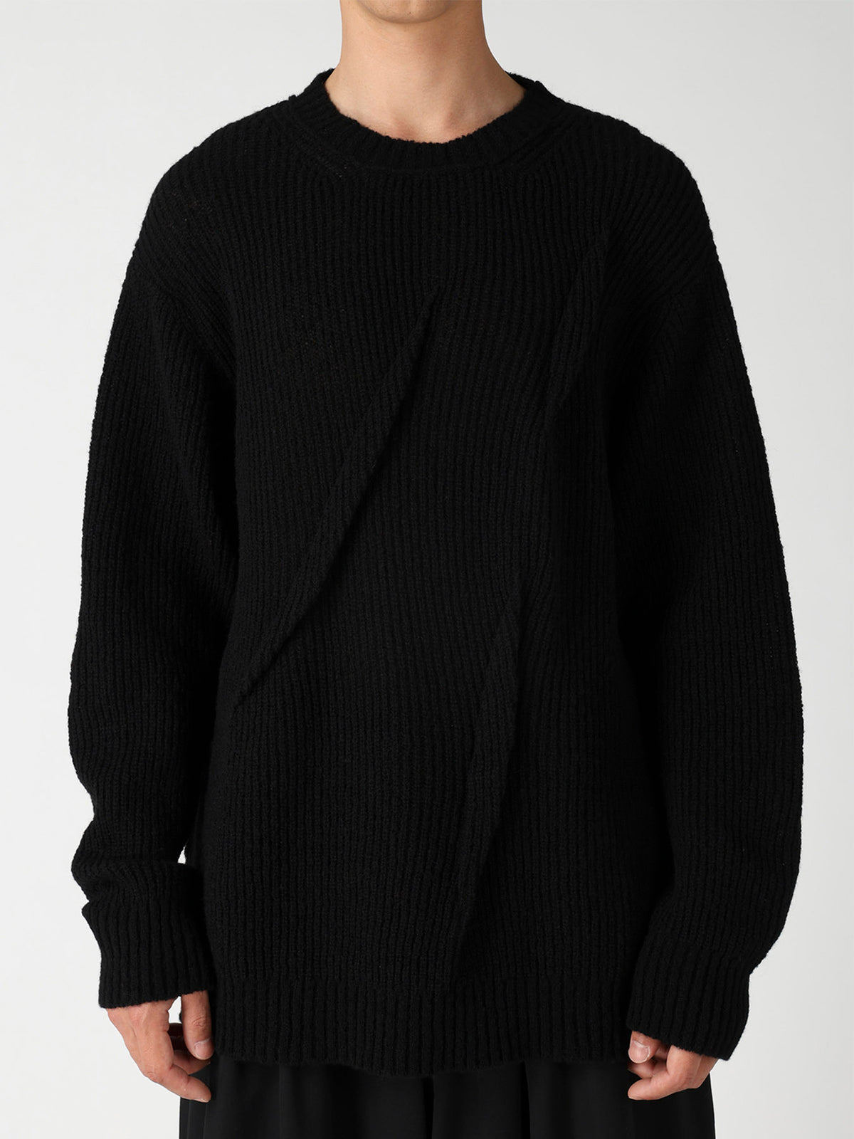 HALF CARDIGAN+TUCK TUCK ROUND NECK PO