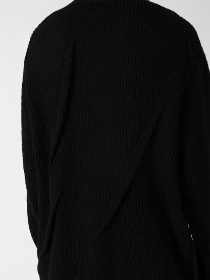 HALF CARDIGAN+TUCK TUCK ROUND NECK PO