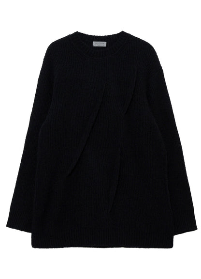 HALF CARDIGAN+TUCK TUCK ROUND NECK PO