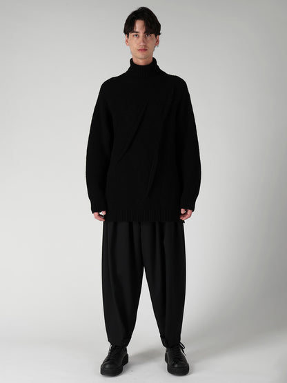HALF CARDIGAN+TUCK TUCK TURTLE NECK PO