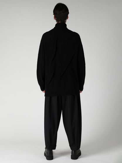 HALF CARDIGAN+TUCK TUCK TURTLE NECK PO