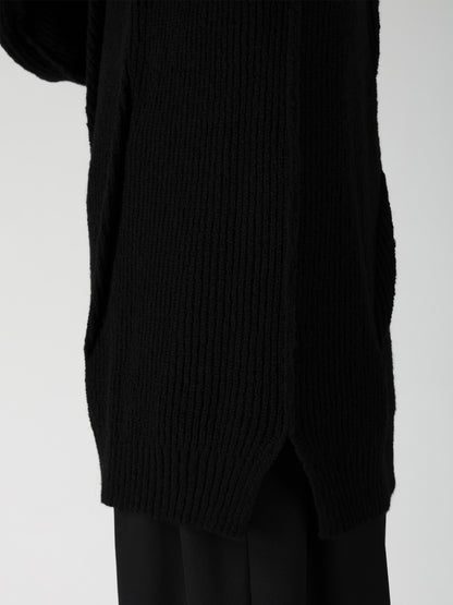HALF CARDIGAN+TUCK TUCK TURTLE NECK PO