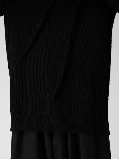 HALF CARDIGAN+TUCK TUCK TURTLE NECK PO