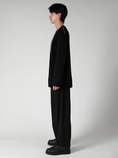 SINGLE JERSEY+EMBROIDERY EMBROIDERY ROUND NECK VEST