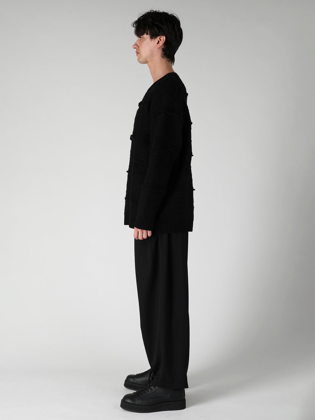 5G 1PLY RELIEF KNIT ROUND NECK PO
