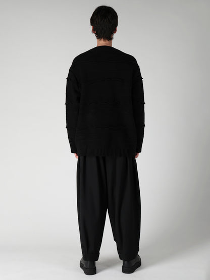 5G 1PLY RELIEF KNIT ROUND NECK PO