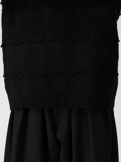 5G 1PLY RELIEF KNIT ROUND NECK PO