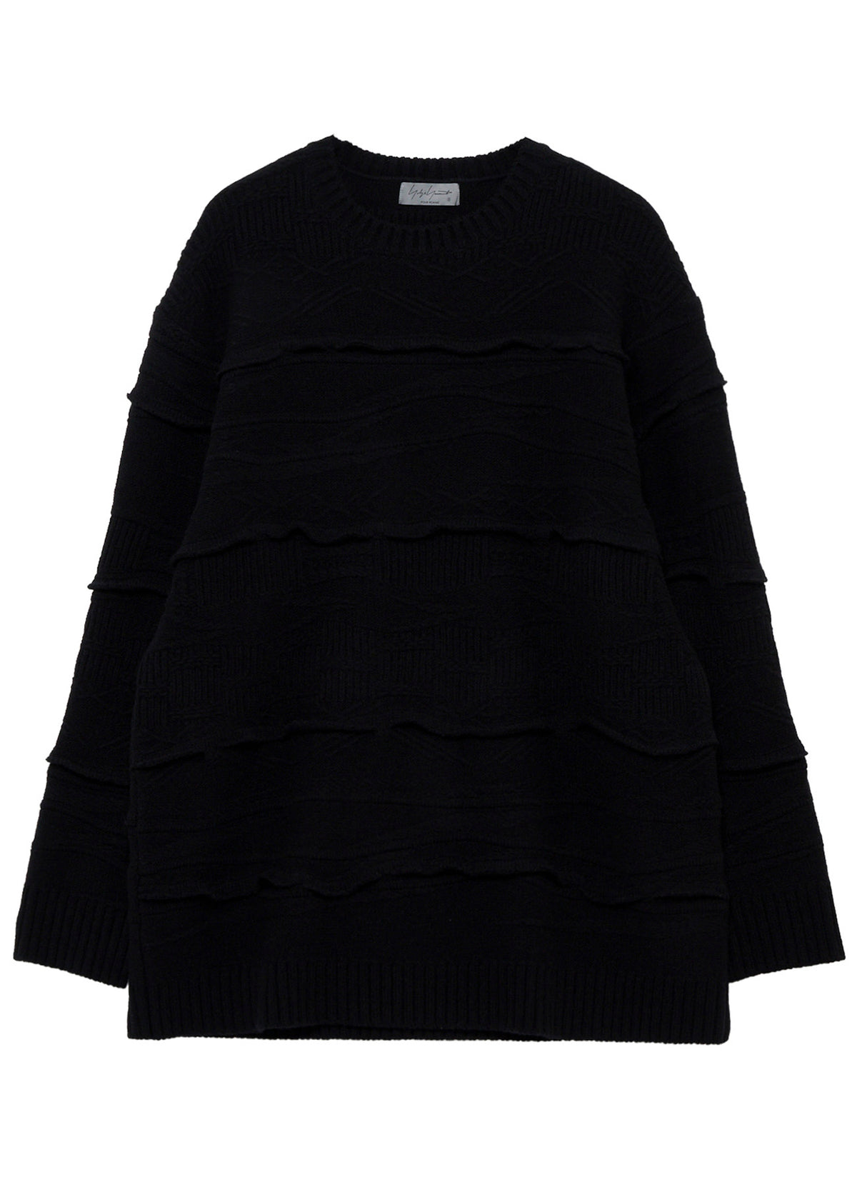 5G 1PLY RELIEF KNIT ROUND NECK PO