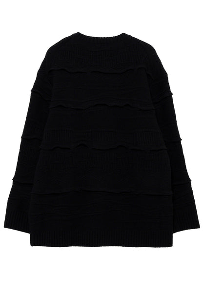 5G 1PLY RELIEF KNIT ROUND NECK PO
