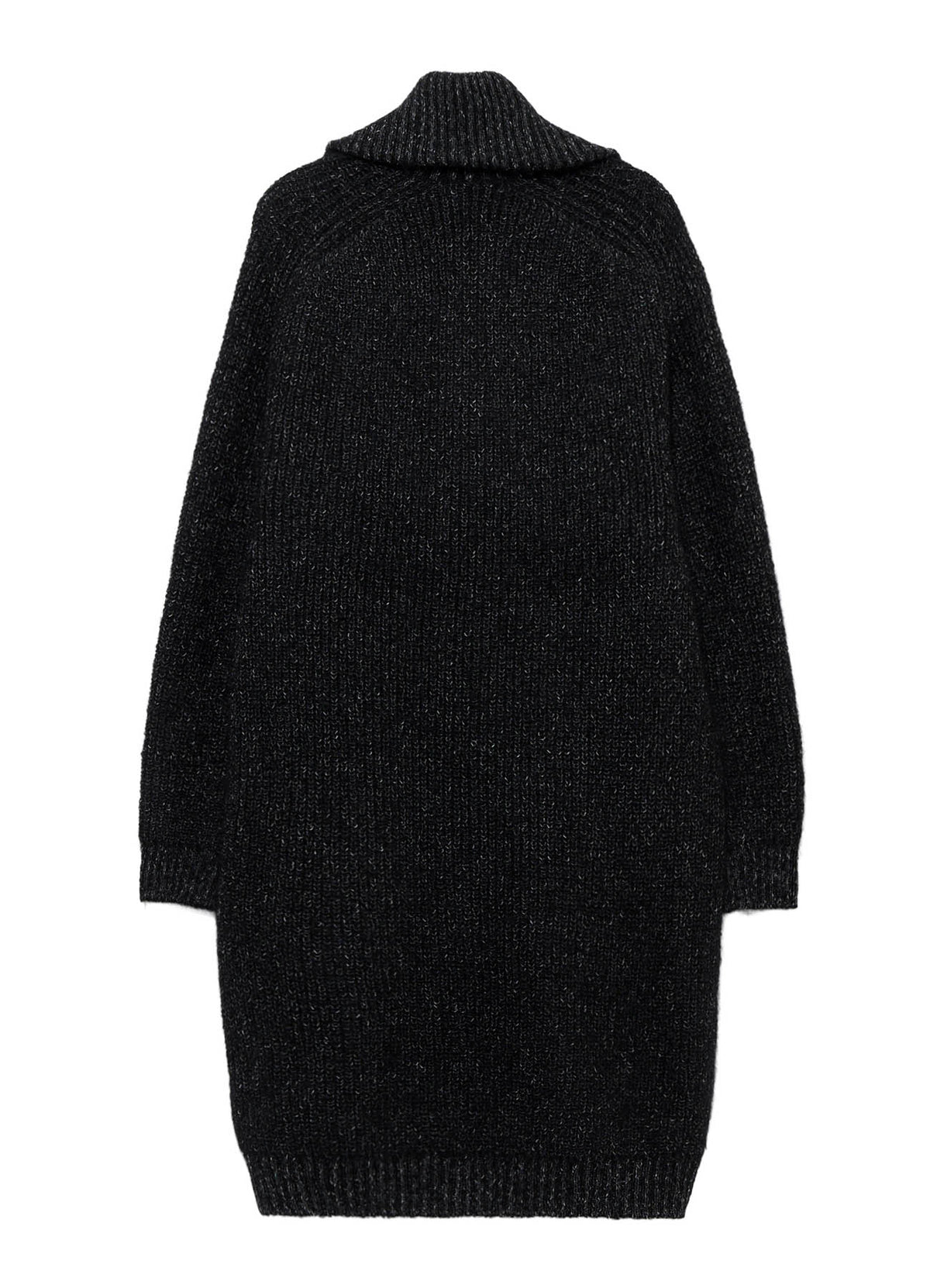 PLATING HALF CARDIGAN TURTLE NECK ZIP CARDIGAN