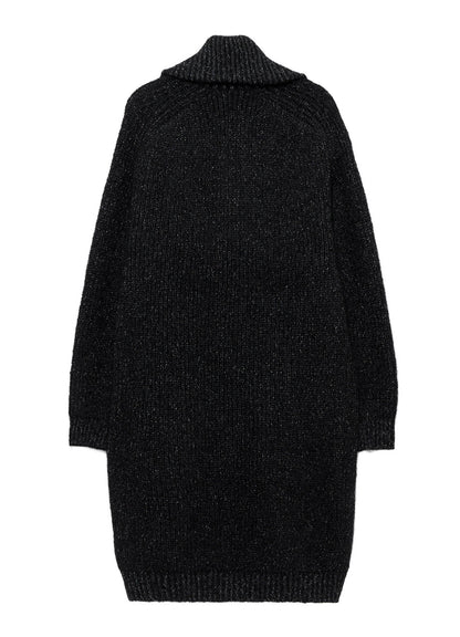 PLATING HALF CARDIGAN TURTLE NECK ZIP CARDIGAN