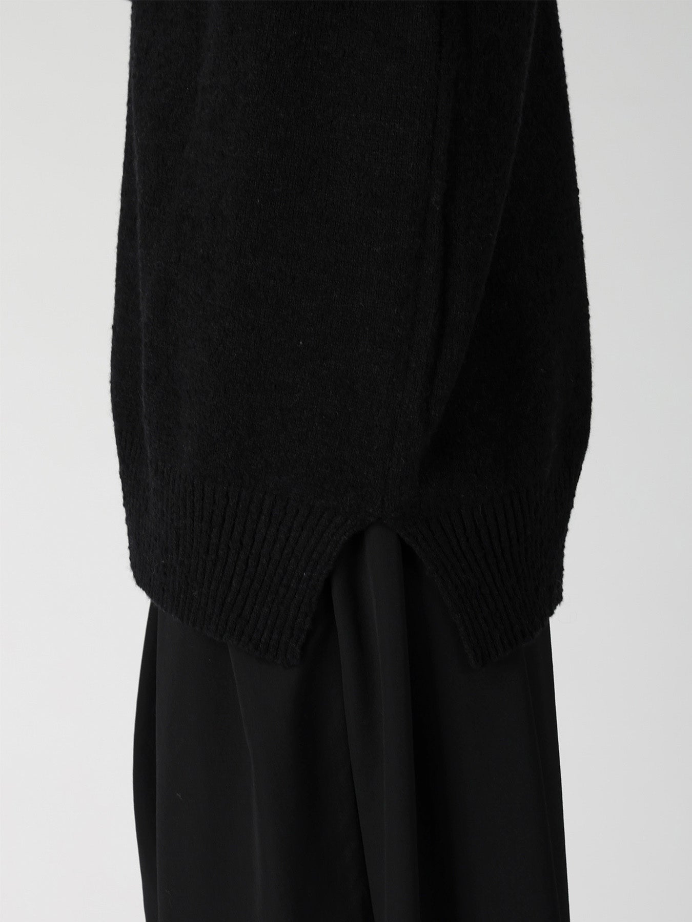 7G PLATING SINGLE JERSEY RIB HIGH NECK ZIP CARDIGAN