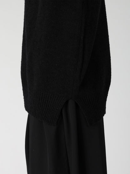 7G PLATING SINGLE JERSEY RIB HIGH NECK ZIP CARDIGAN