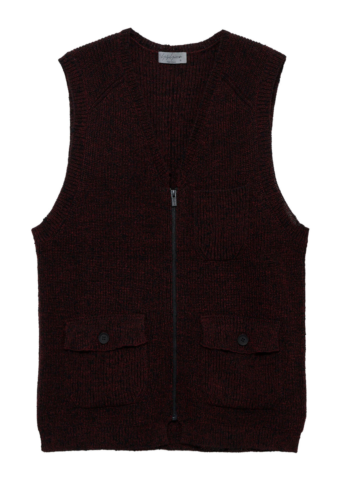 PARALLELED HALF CARDIGAN POCKET DETAIL ZIP VEST