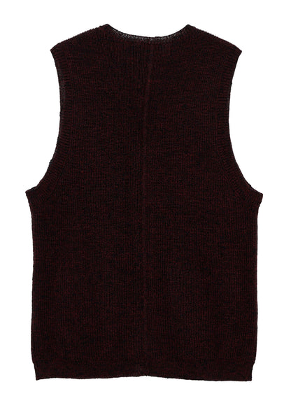 PARALLELED HALF CARDIGAN POCKET DETAIL ZIP VEST