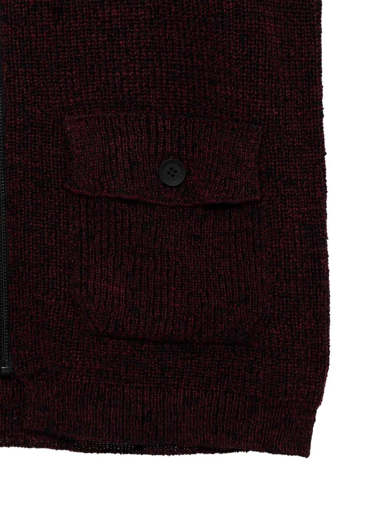 PARALLELED HALF CARDIGAN POCKET DETAIL ZIP VEST