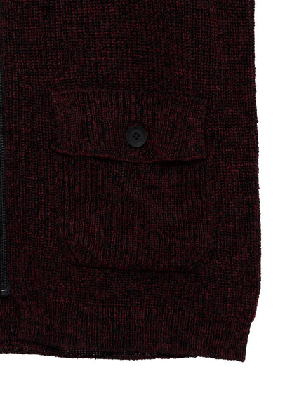 PARALLELED HALF CARDIGAN POCKET DETAIL ZIP VEST