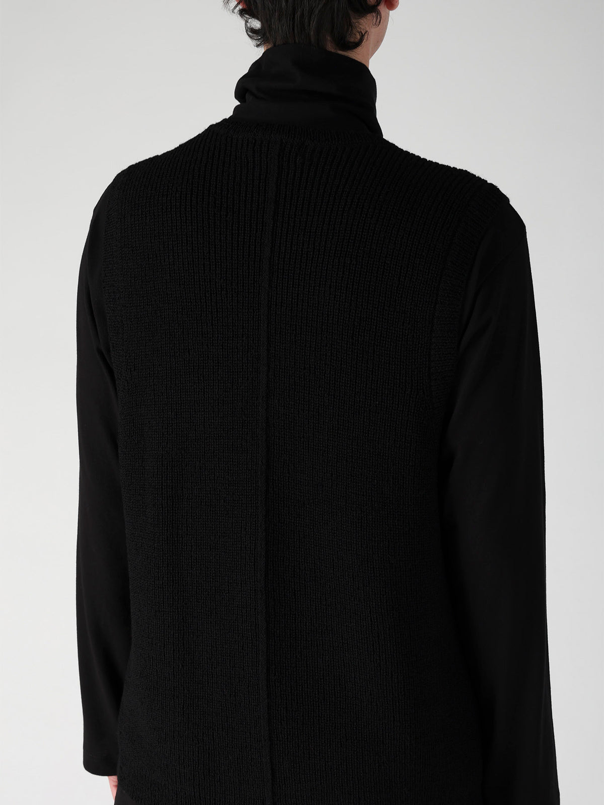 PARALLELED HALF CARDIGAN POCKET DETAIL ZIP VEST