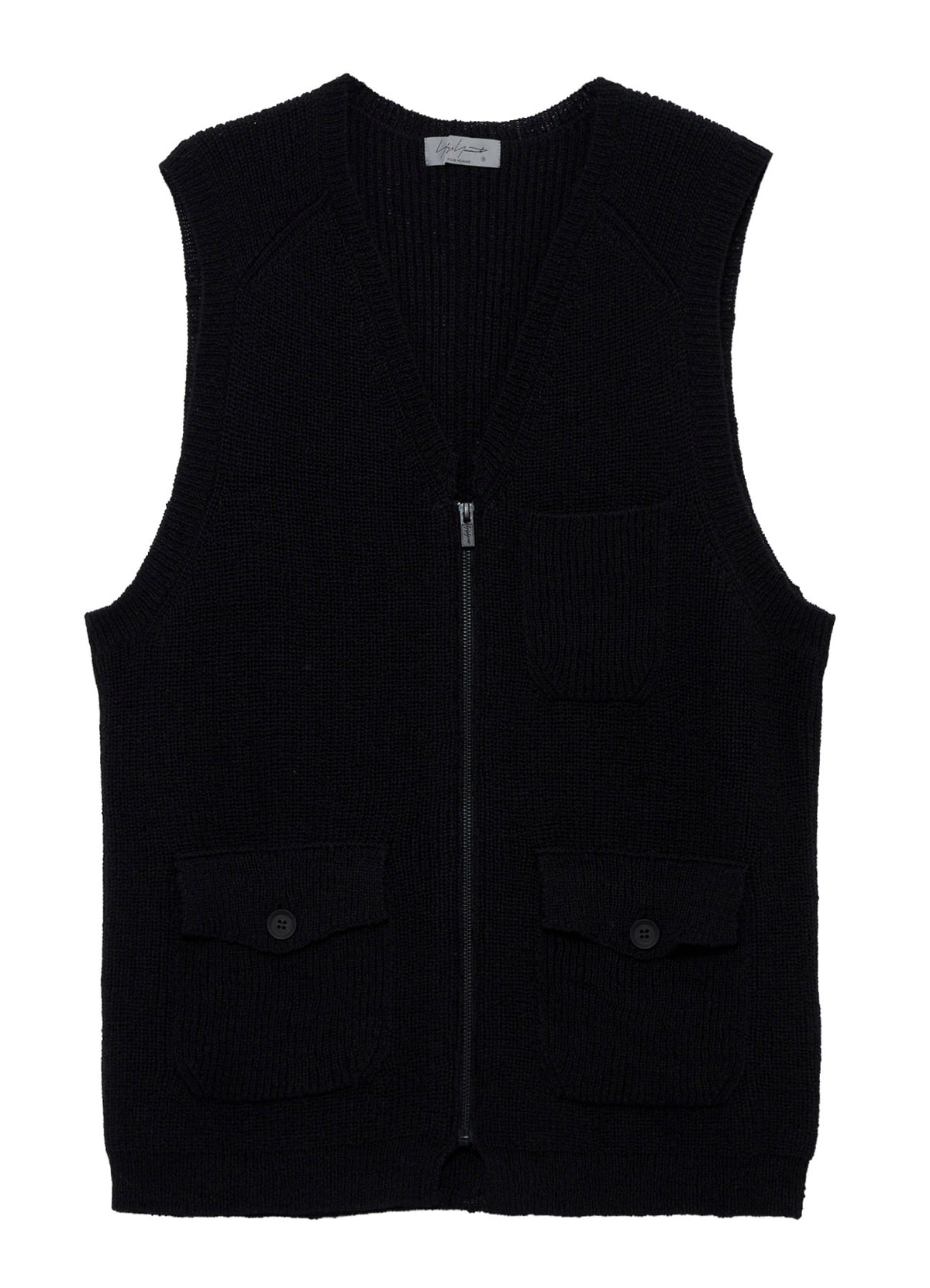 PARALLELED HALF CARDIGAN POCKET DETAIL ZIP VEST