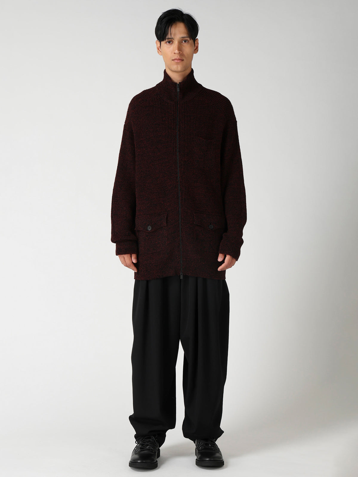 PARALLELED HALF CARDIGAN POCKET DETAIL ZIP BLOUZON