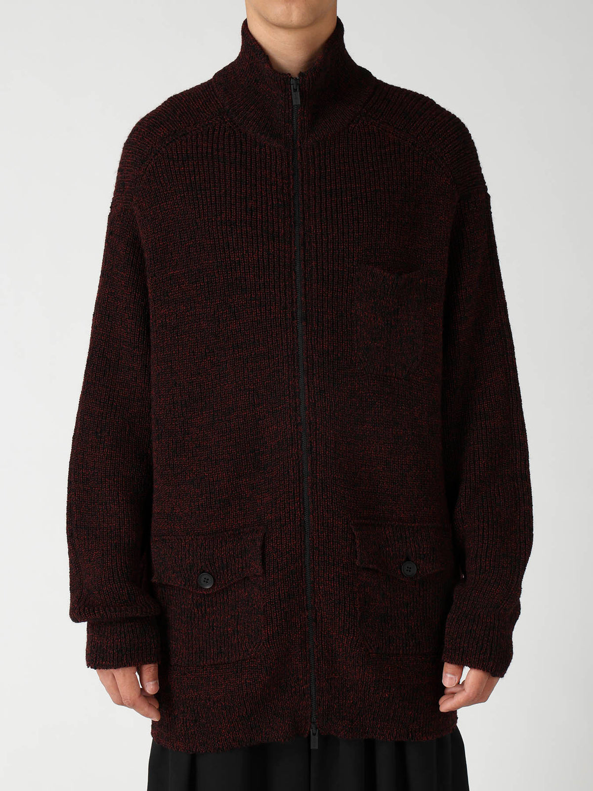 PARALLELED HALF CARDIGAN POCKET DETAIL ZIP BLOUZON