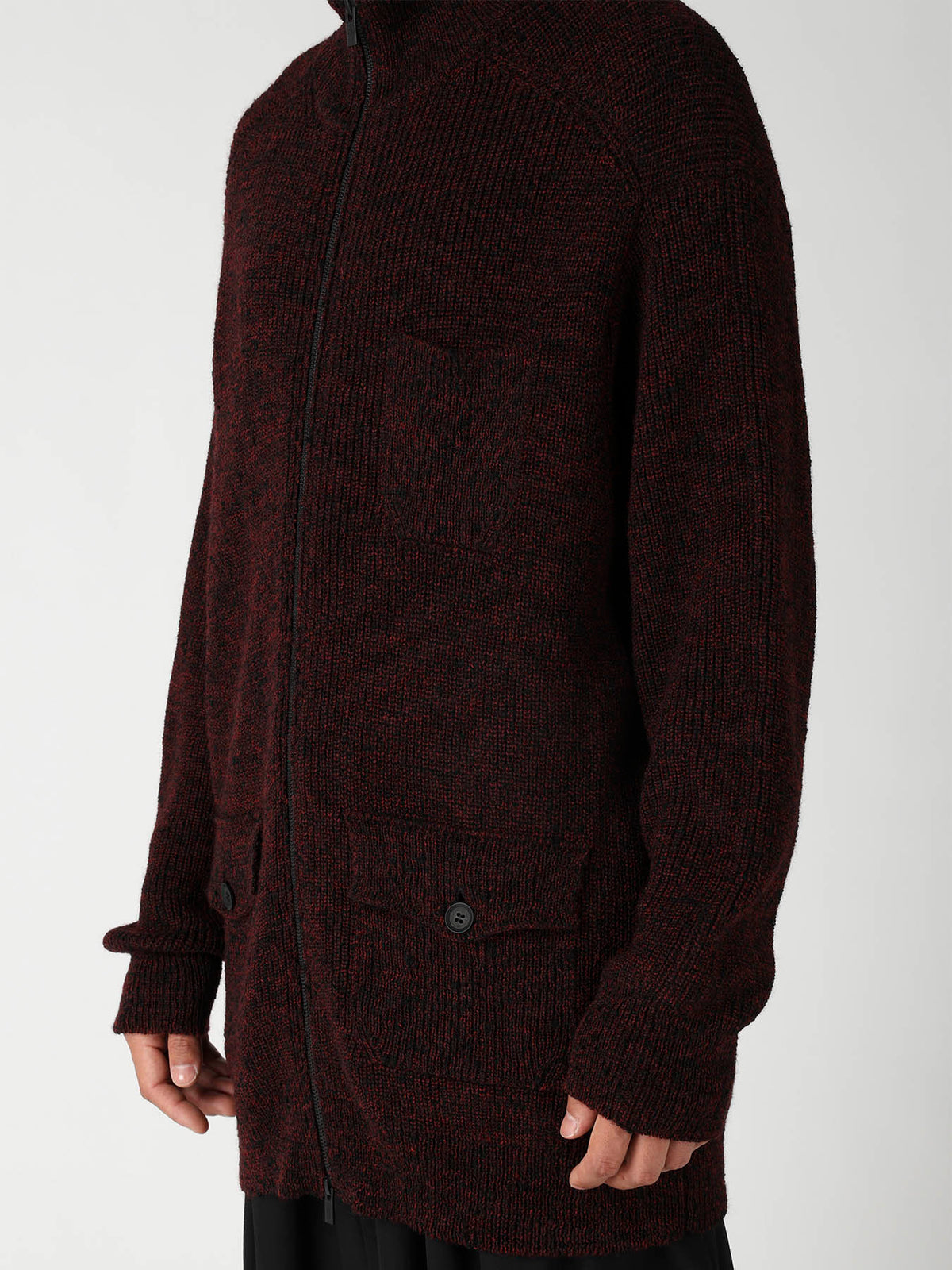 PARALLELED HALF CARDIGAN POCKET DETAIL ZIP BLOUZON