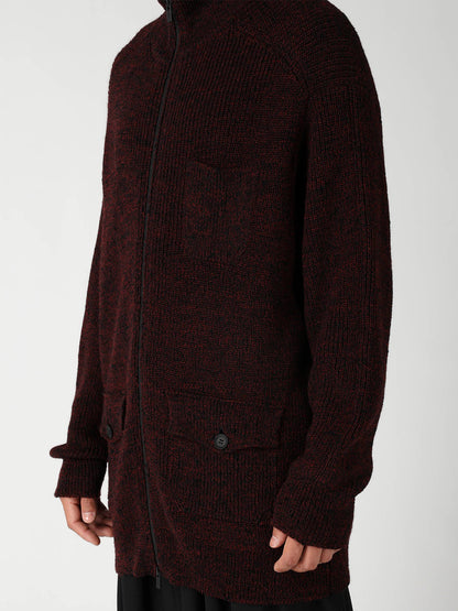 PARALLELED HALF CARDIGAN POCKET DETAIL ZIP BLOUZON