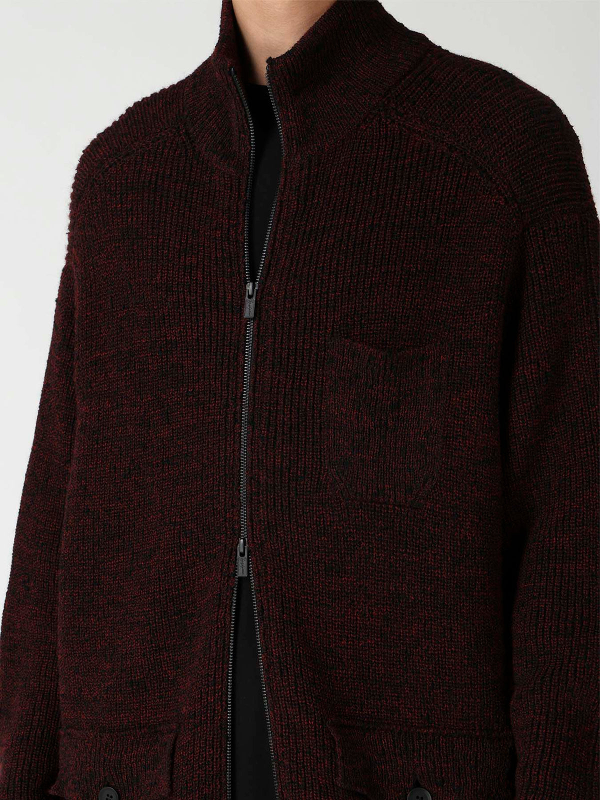 PARALLELED HALF CARDIGAN POCKET DETAIL ZIP BLOUZON