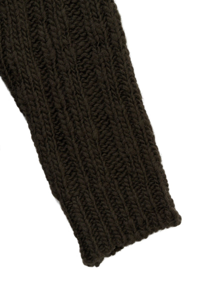 3G 1PLY RANDOM RIB HIGH NECK LONG CARDIGAN