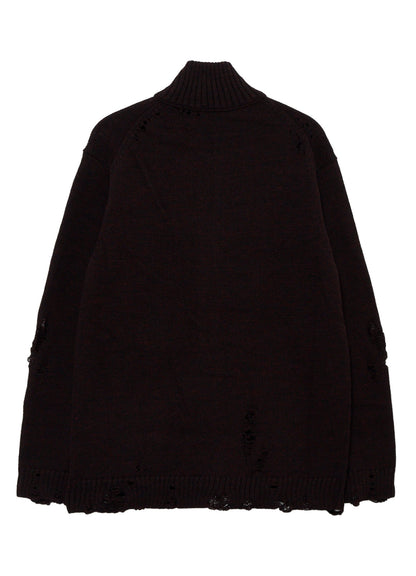 5G 3PLY SINGLE JERSEY  HIGH NECK ZIP CARDIGAN