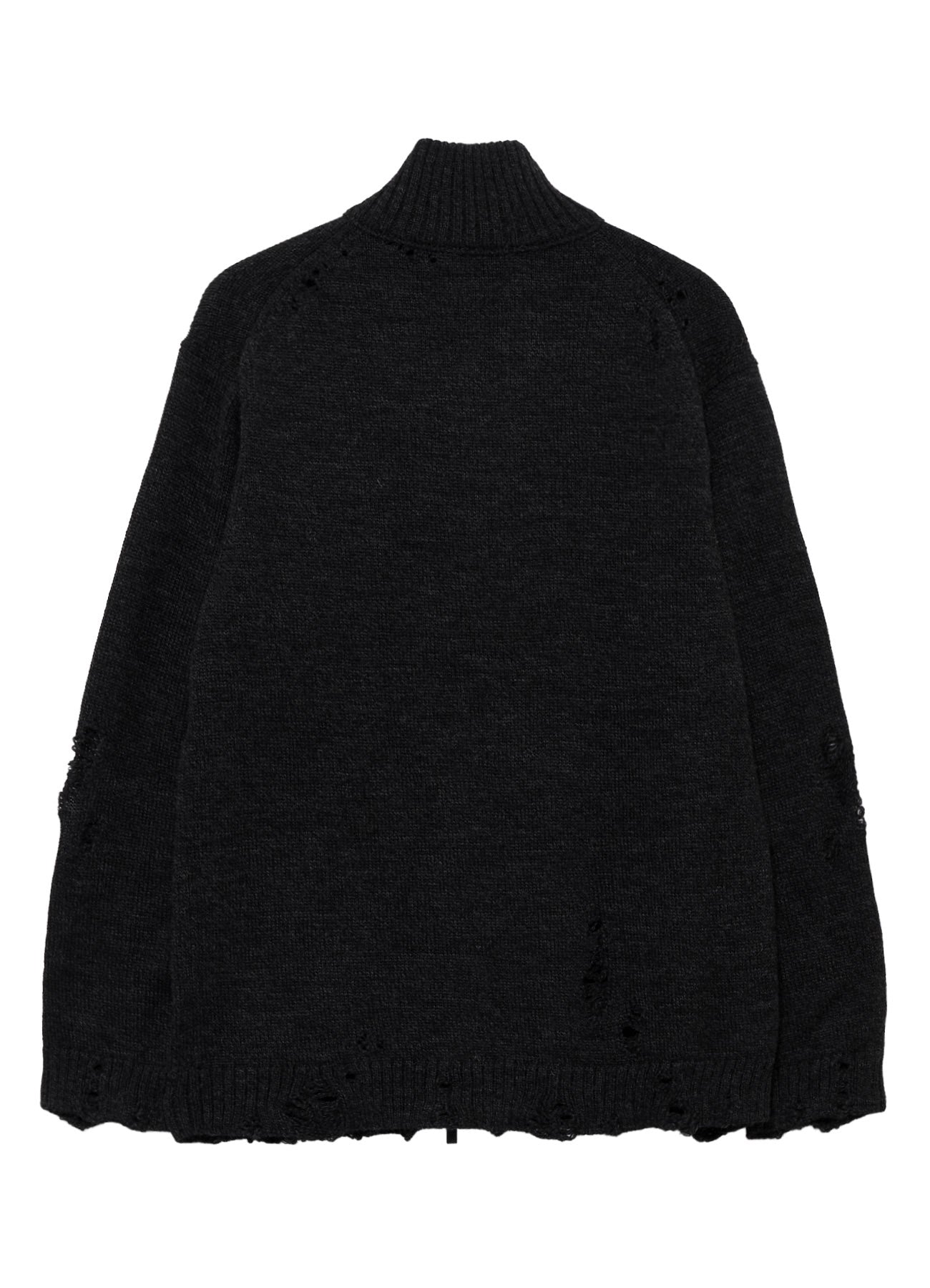 5G 3PLY SINGLE JERSEY  HIGH NECK ZIP CARDIGAN
