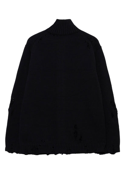 5G 3PLY SINGLE JERSEY  HIGH NECK ZIP CARDIGAN