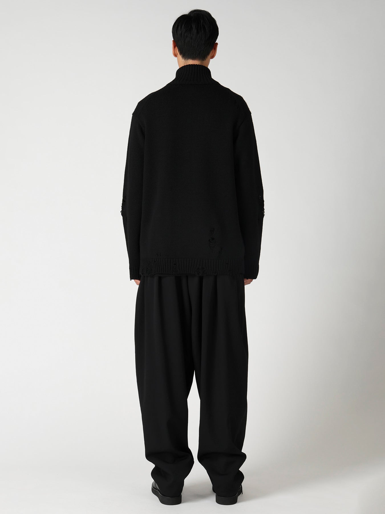 5G 3PLY SINGLE JERSEY  HIGH NECK ZIP CARDIGAN