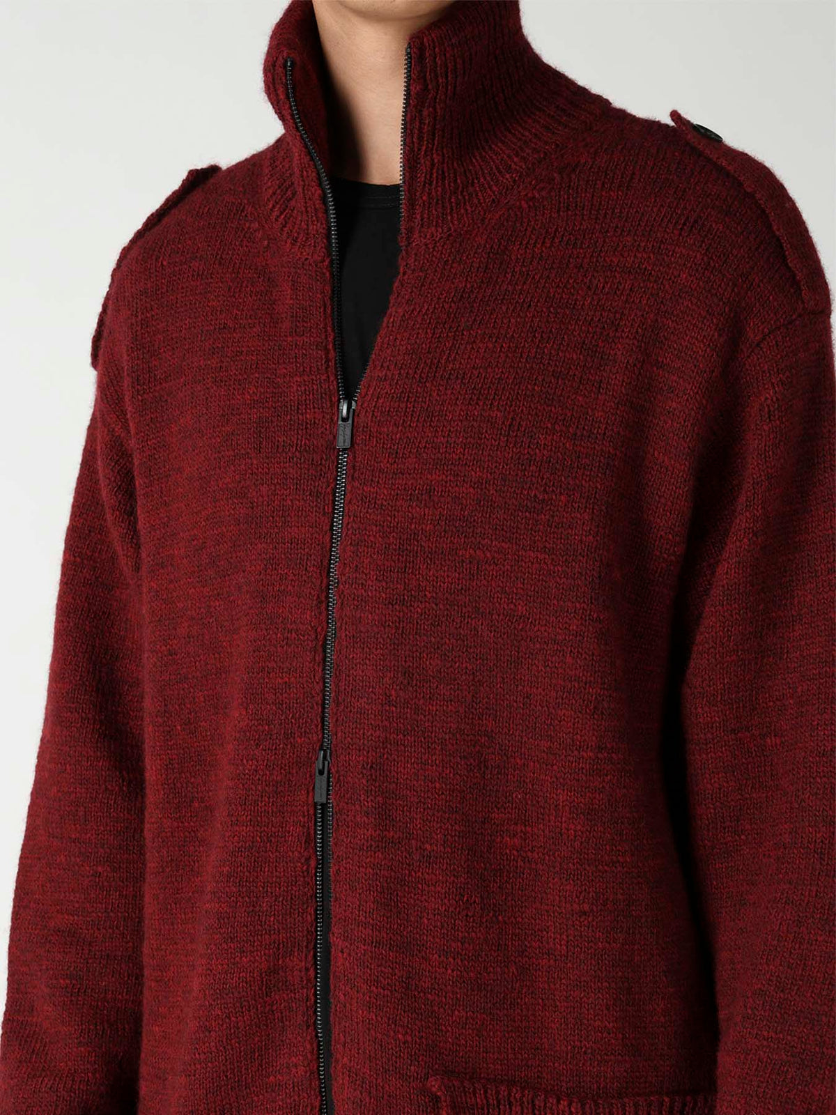 SINGLE JERSEY SHOULDER EPAULET HIGH NECK LONG CD