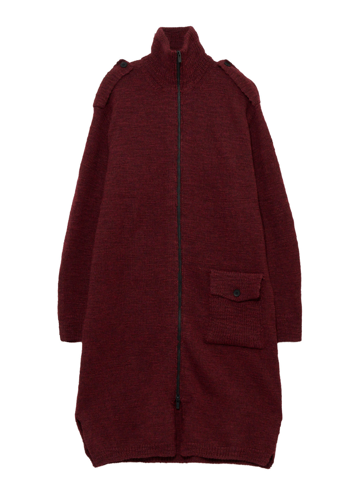 SINGLE JERSEY SHOULDER EPAULET HIGH NECK LONG CD