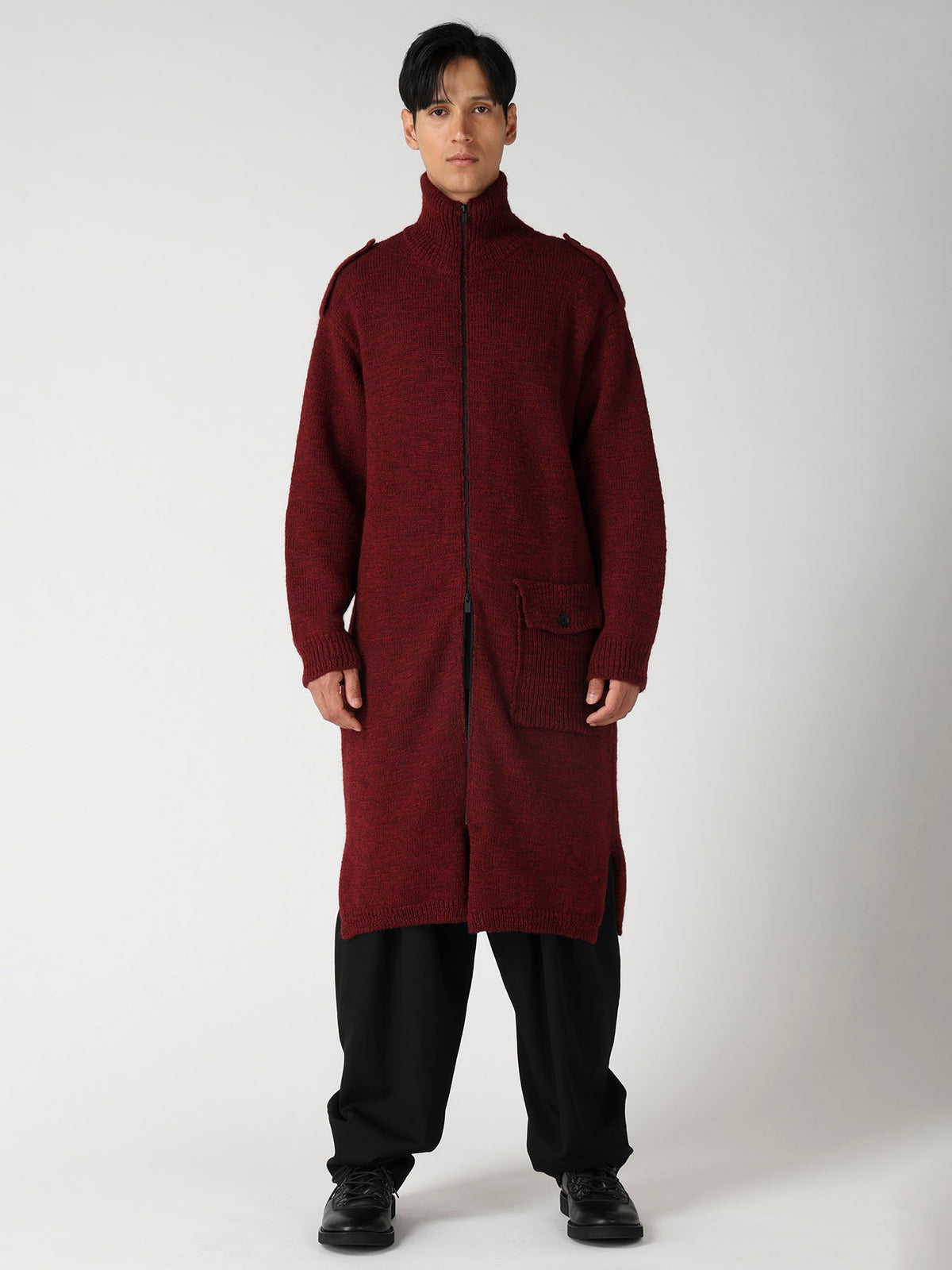 SINGLE JERSEY SHOULDER EPAULET HIGH NECK LONG CD