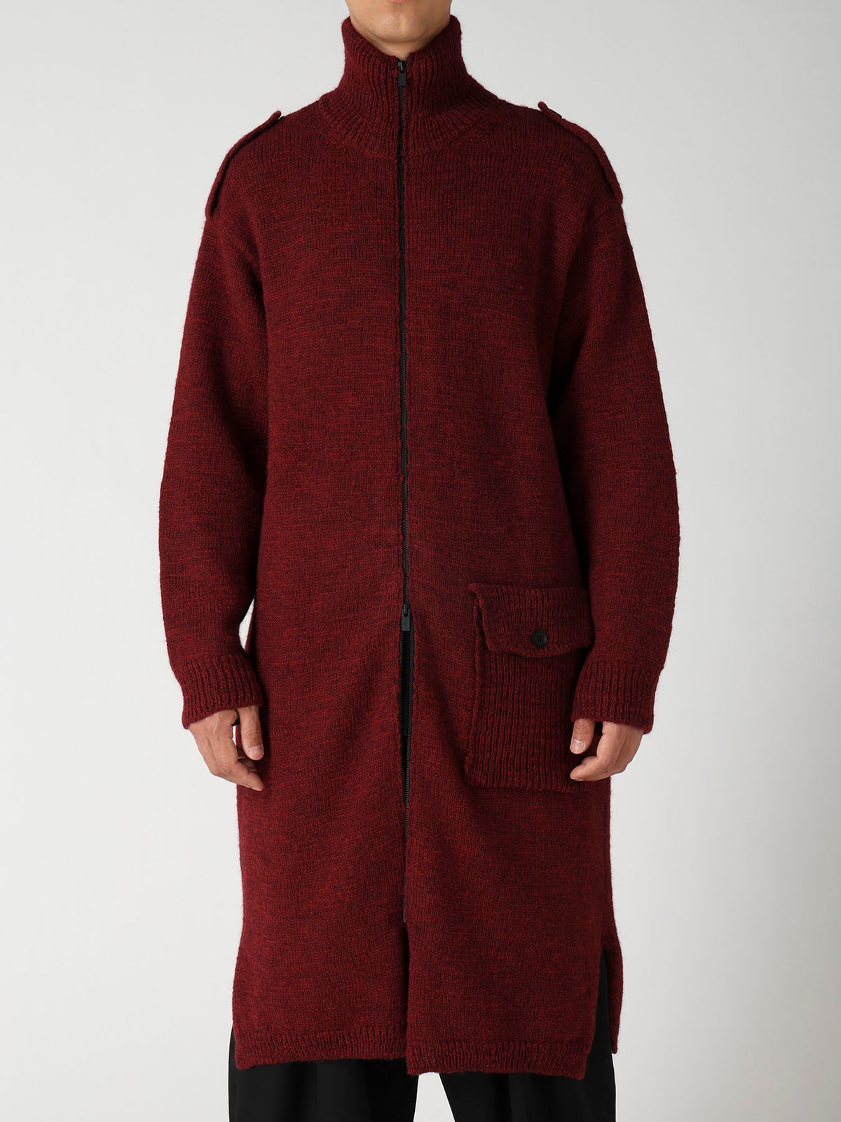 SINGLE JERSEY SHOULDER EPAULET HIGH NECK LONG CD