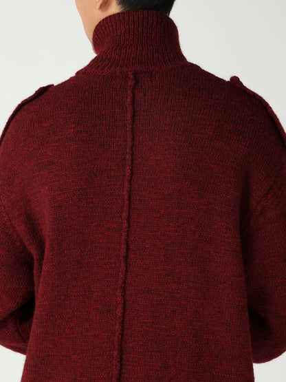 SINGLE JERSEY SHOULDER EPAULET HIGH NECK LONG CD