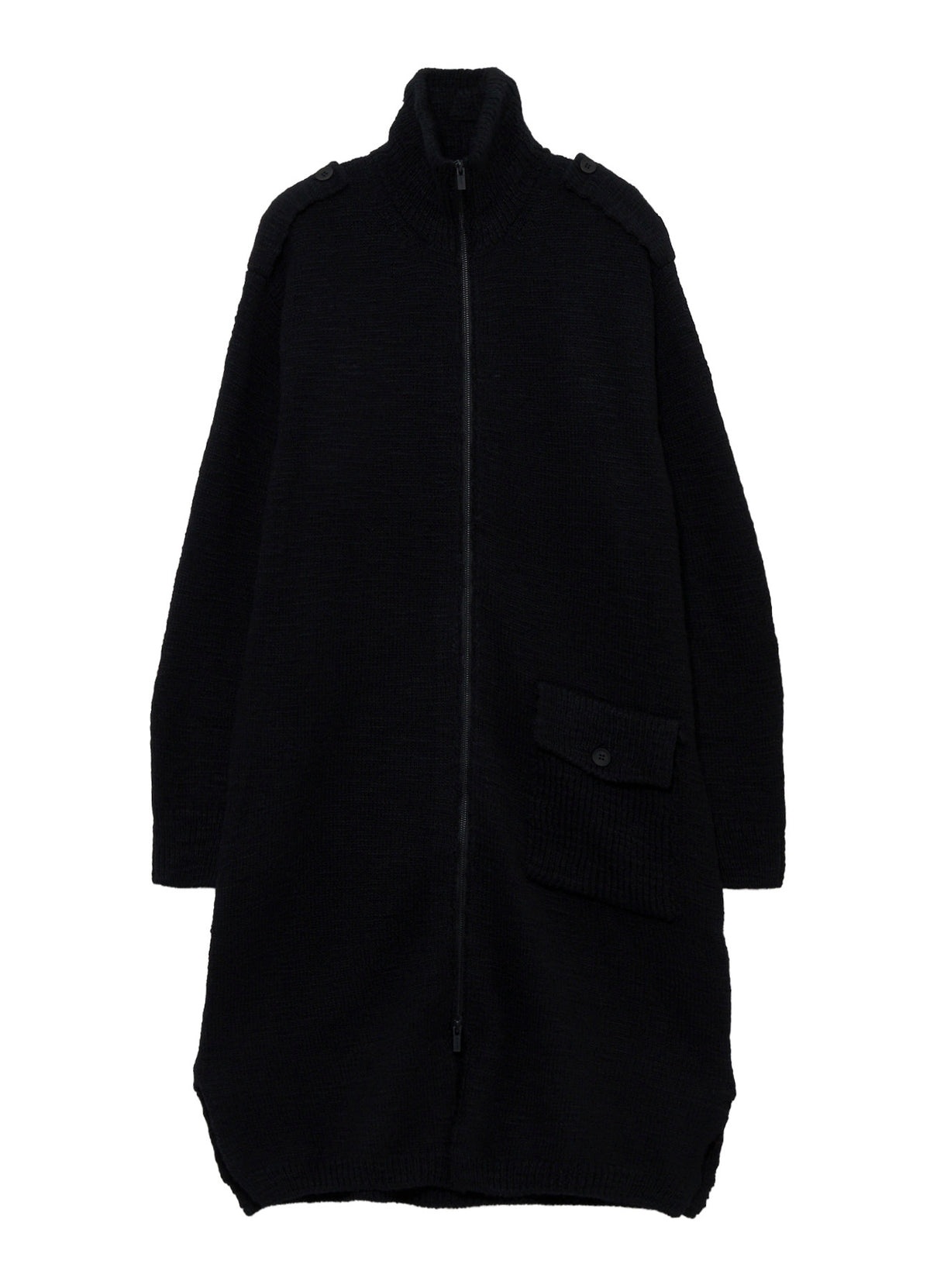 SINGLE JERSEY SHOULDER EPAULET HIGH NECK LONG CD