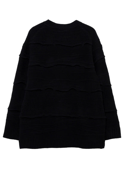 5G 1PLY RELIEF KNIT V NECK CARDIGAN