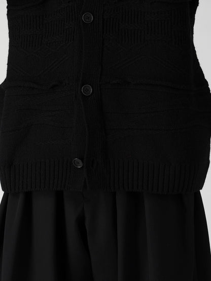 5G 1PLY RELIEF KNIT V NECK CARDIGAN