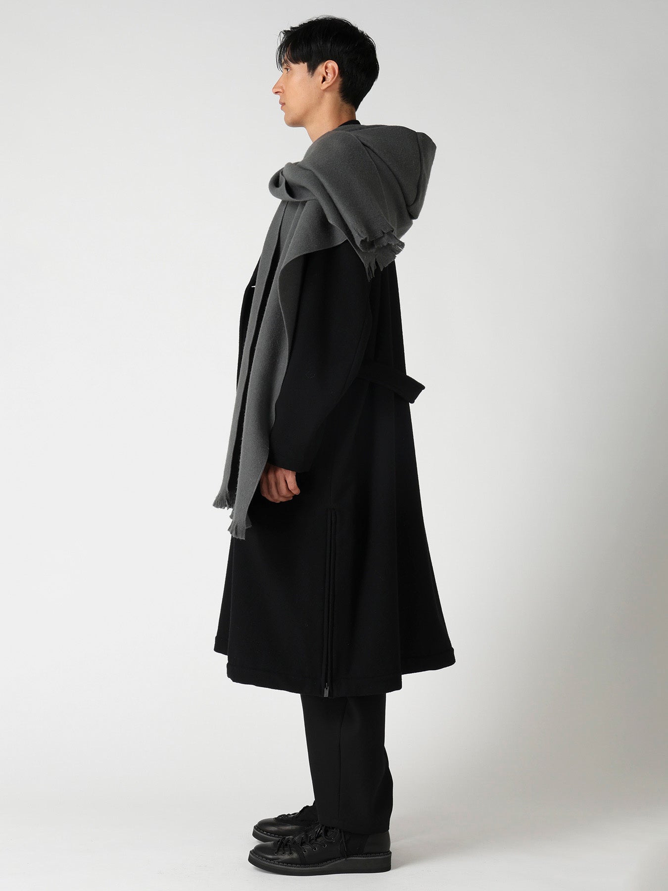 MILLED WOOL HOOD STOLE – THE SHOP YOHJI YAMAMOTO