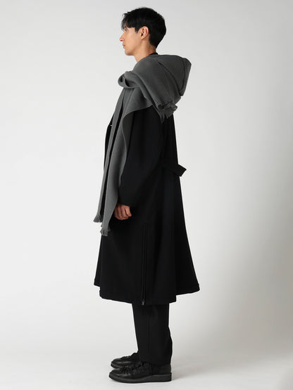 MILLED WOOL HOOD STOLE