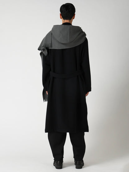 MILLED WOOL HOOD STOLE