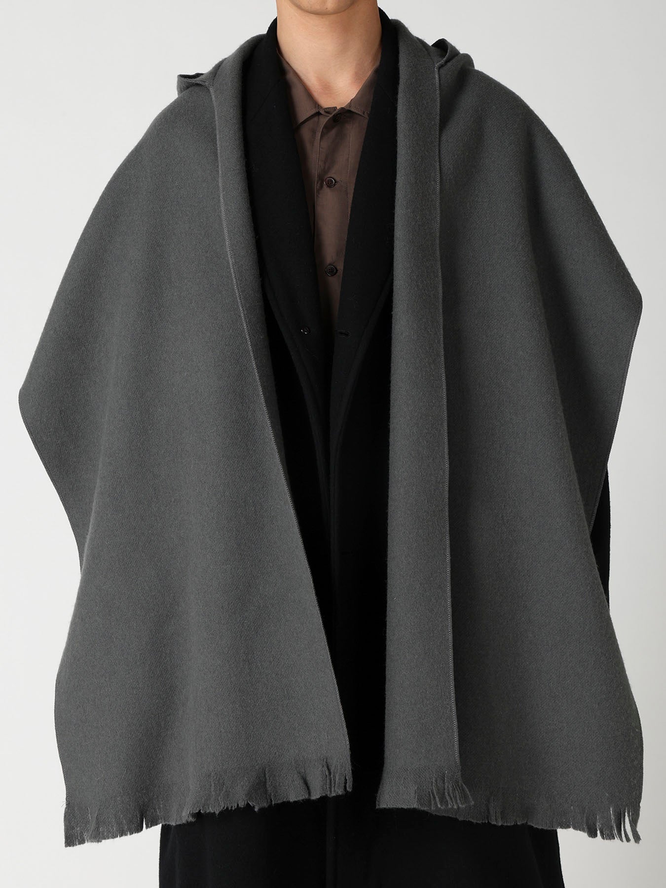 MILLED WOOL HOOD STOLE – THE SHOP YOHJI YAMAMOTO